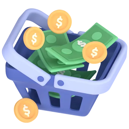 Canasta de dinero  3D Icon