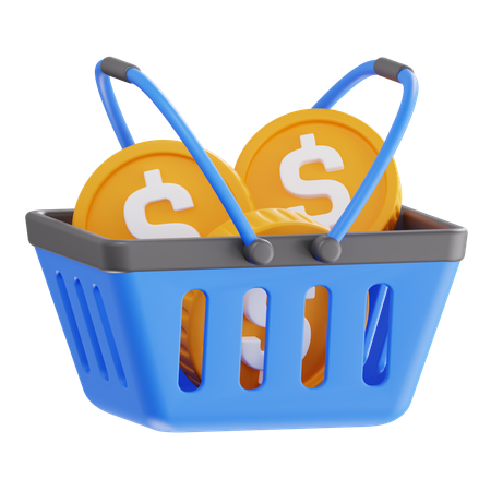 Canasta de dolares  3D Icon