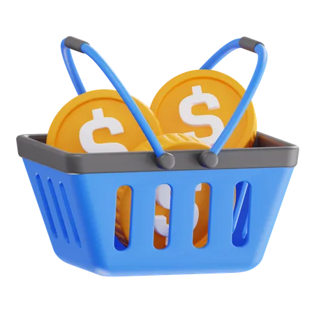 Canasta de dolares  3D Icon