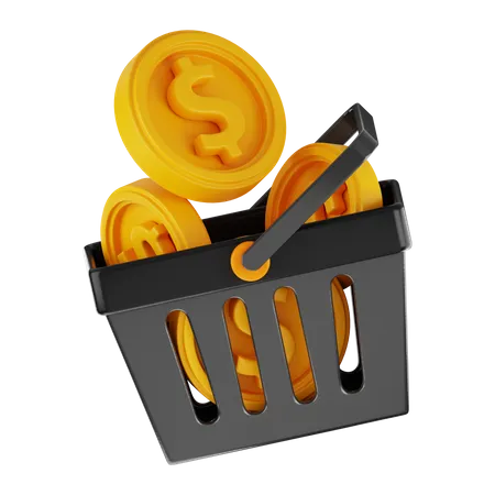 Canasta de dolares  3D Icon