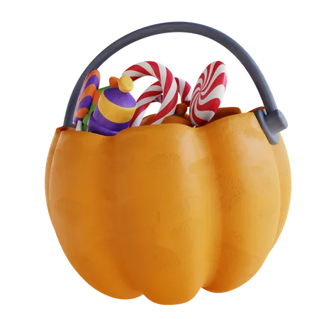 Canasta de dulces de calabaza  3D Icon