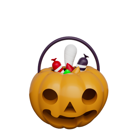 Cesta de dulces de halloween  3D Icon