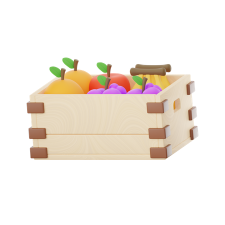 Canasta de frutas  3D Icon