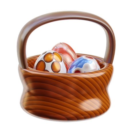 Canasta de huevos de pascua  3D Icon