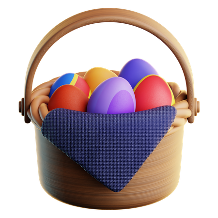 Canasta de huevos de pascua  3D Icon