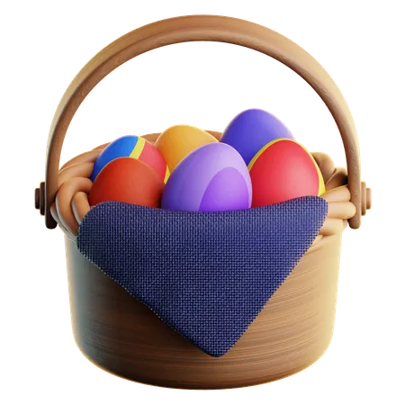 Canasta de huevos de pascua  3D Icon