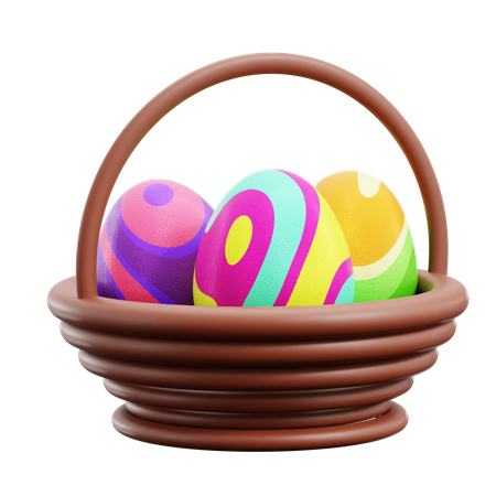 Canasta de huevos de pascua  3D Icon