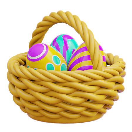 Canasta de huevos de pascua  3D Icon