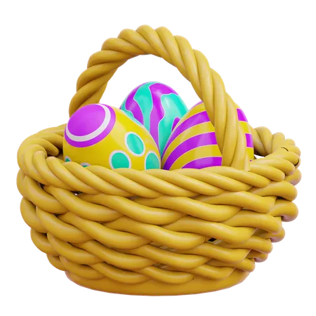 Canasta de huevos de pascua  3D Icon