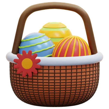 Canasta de huevos de pascua  3D Icon