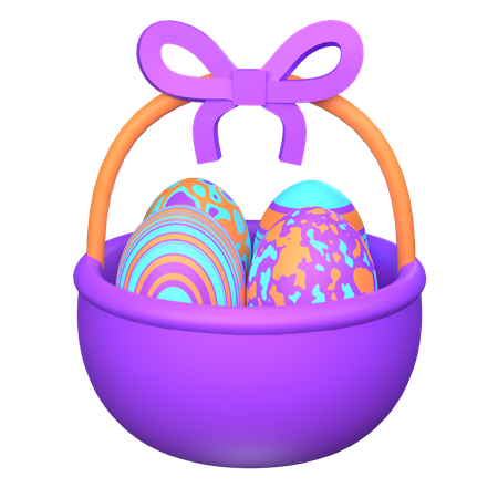 Canasta de huevos de pascua  3D Icon