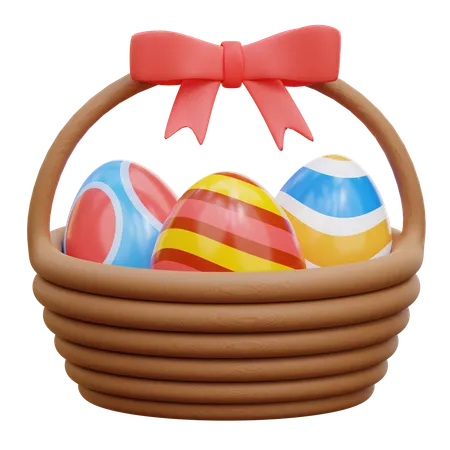 Canasta de huevos de pascua  3D Icon