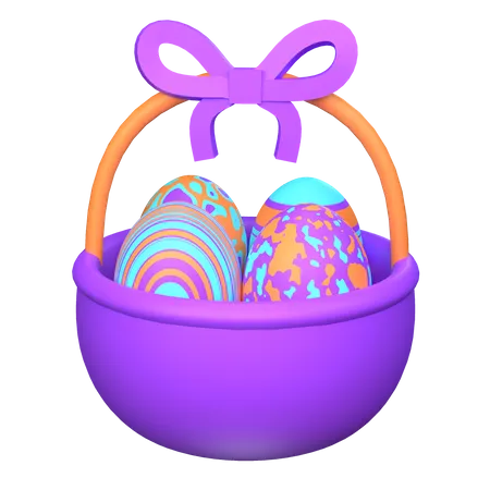 Canasta de huevos de pascua  3D Icon
