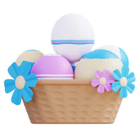 Canasta de huevos de pascua  3D Icon