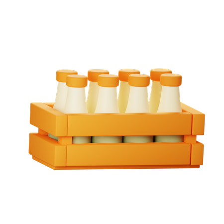 Canasta de leche  3D Icon