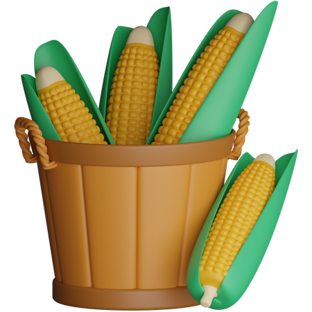 Canasta de maíz  3D Icon