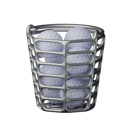 Canasta de pelotas de golf  3D Icon