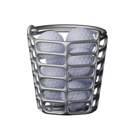 Canasta de pelotas de golf  3D Icon