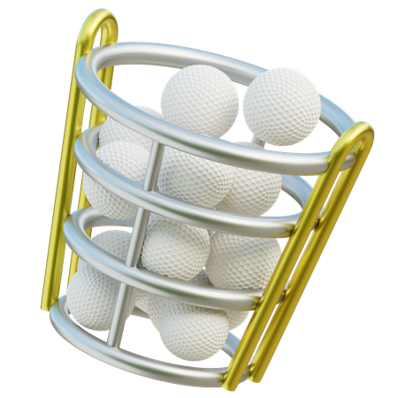 Canasta de pelotas de golf  3D Icon