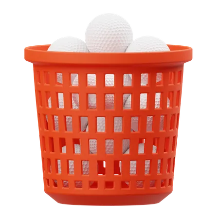 Canasta de pelotas de golf  3D Illustration