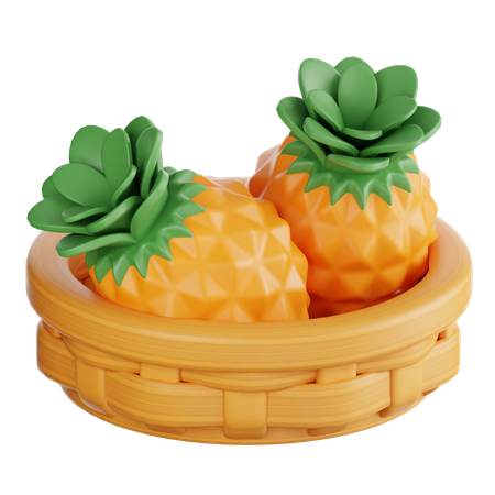 Cesta de piña  3D Icon