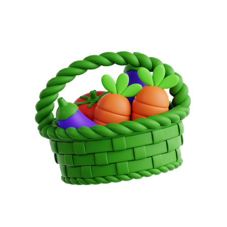 Canasta de productos orgánicos  3D Icon