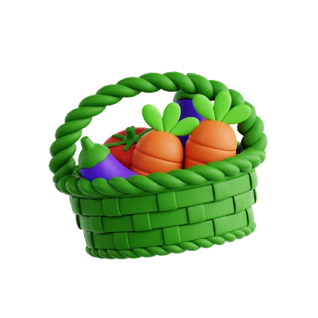 Canasta de productos orgánicos  3D Icon