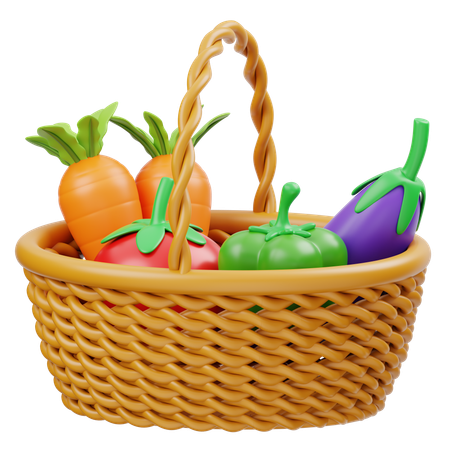 Cesta de verduras  3D Icon