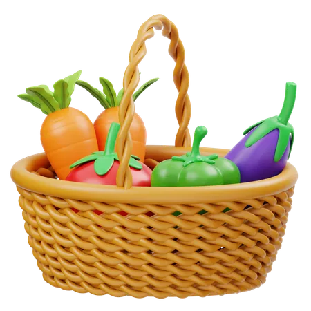 Cesta de verduras  3D Icon