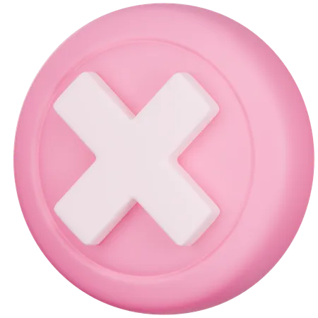 3 D Pink Cancel Icon 3D Icon