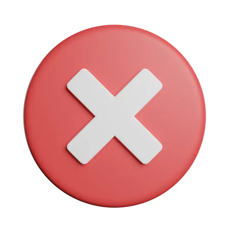 Cancel Cross Sign 3D Icon