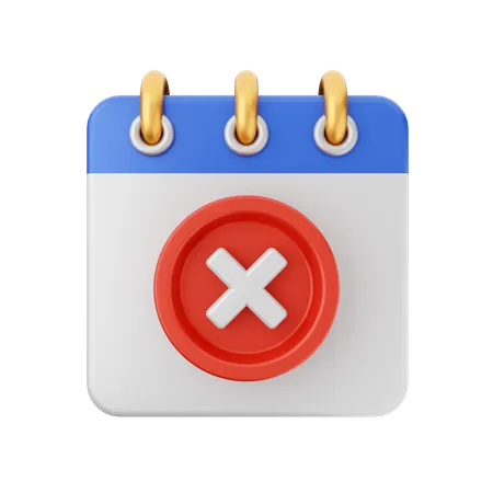 Cancel Calendar  3D Icon