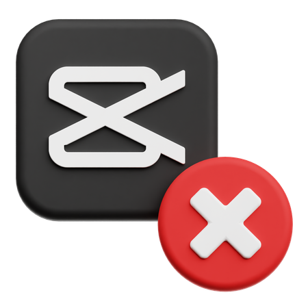 Cancel Capcut  3D Icon