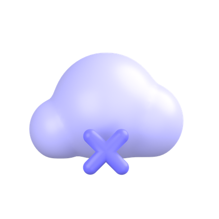 Cancel Cloud  3D Icon