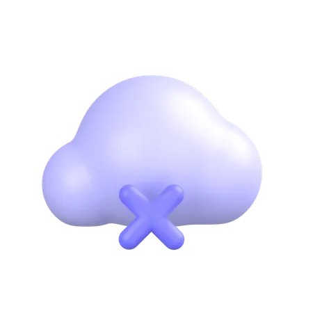 Cancel Cloud  3D Icon