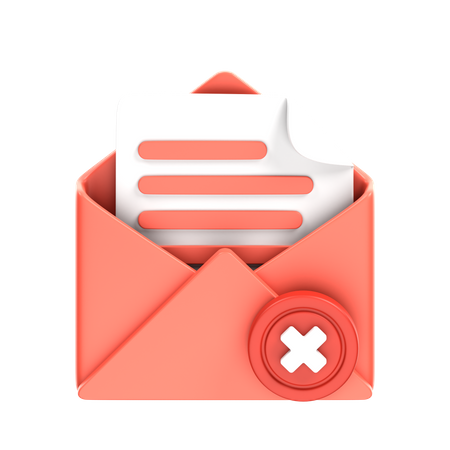 Cancel Email  3D Icon