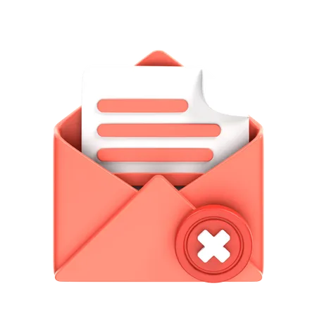 Cancel Email  3D Icon