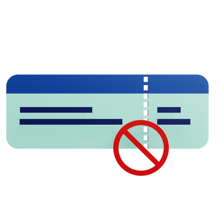 Cancel Flight Ticket  3D Icon