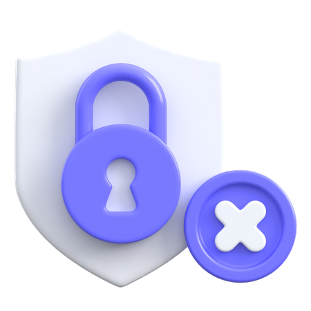Cancel Lock  3D Icon