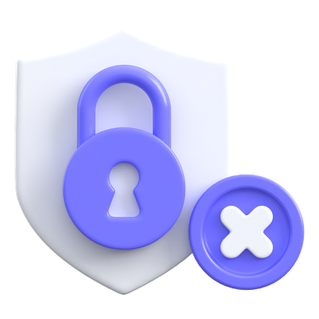 Cancel Lock  3D Icon