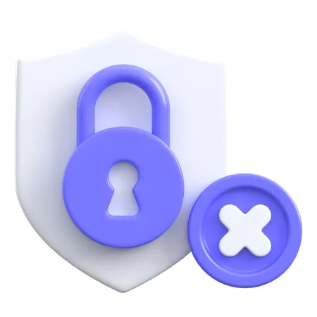 Cancel Lock  3D Icon