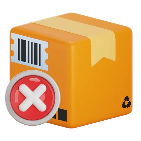 3 D Icon Of A Package With Cancel Sign Products Delivery Failed Ordered Goods Canceled Cardboard Box With A Cross Mark 3 D Rendering Illustration Cancel And Failed Parcel Receipt Concept 3D Icon