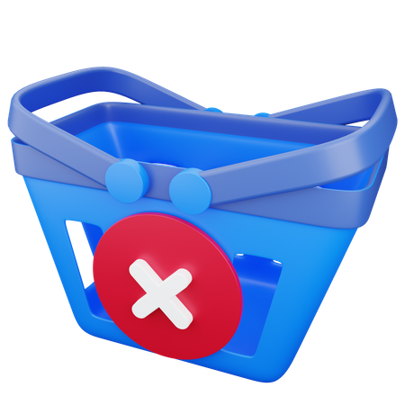 Cancel Shopping Basket  3D Icon