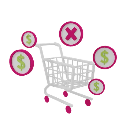 Shopping Cart Cancel 3 D Digital Illustration For Your Project Exclusive On Iconscout 3D Illustration