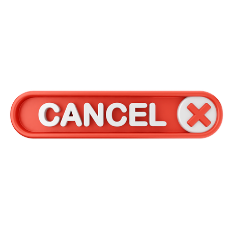 Cancel Text Button  3D Icon