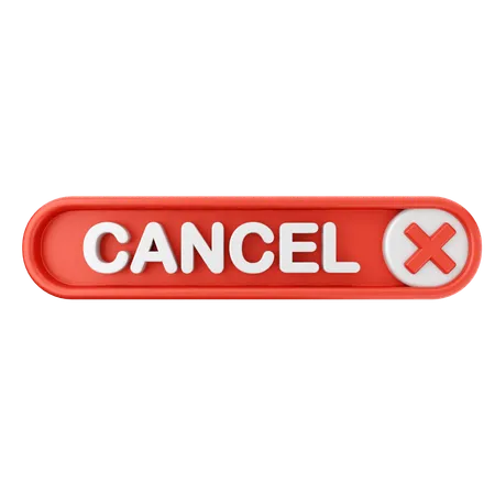 Cancel Text Button  3D Icon