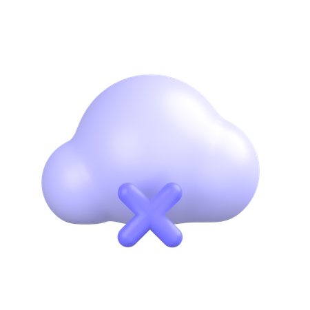 Cancelar nube  3D Icon