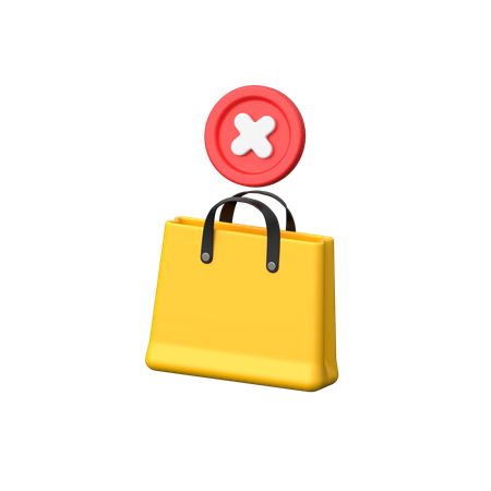 Cancellation of bag's order.  3D Icon