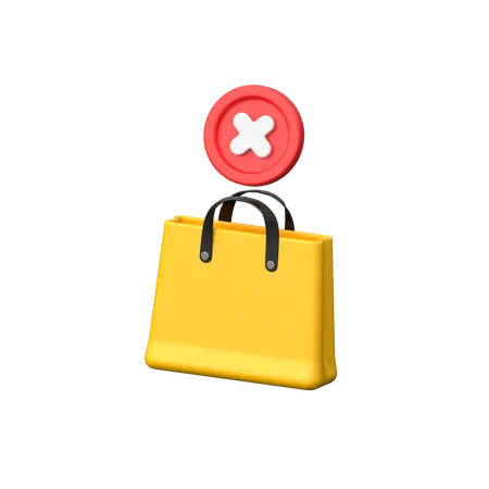 Cancellation of bag's order.  3D Icon
