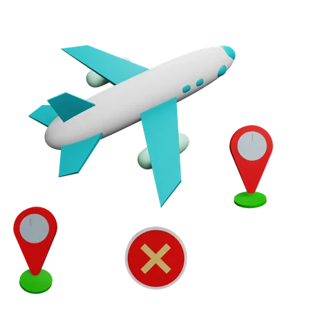 Cancelled Flight  3D Icon